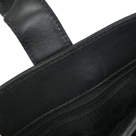 Gucci Black Leather Tote Handbag 000・0860 001998 186662 - Picture 8 of 10